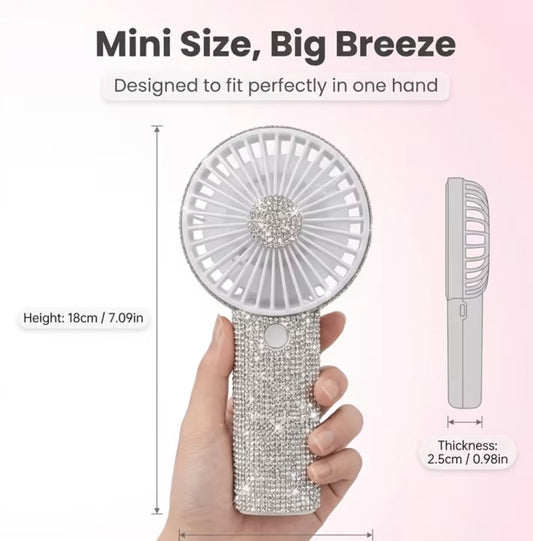 Bedazzled Handheld Fan
